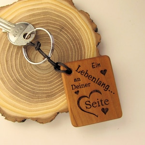 Wooden Keychain, A Lifetime at Your Side, Valentine's Day image 1