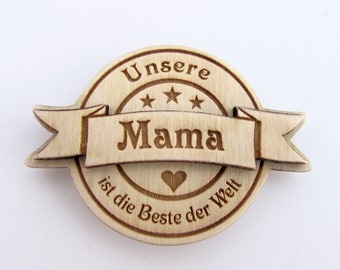 Magnet pin bois, aimant de réfrigérateur (meilleure maman)