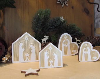 Small wooden crib / Christmas crib / Holy Family / Nursery / Christmas Advent decoration / Thank you gift