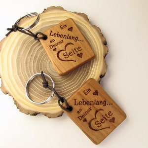 Wooden Keychain, A Lifetime at Your Side, Valentine's Day image 2