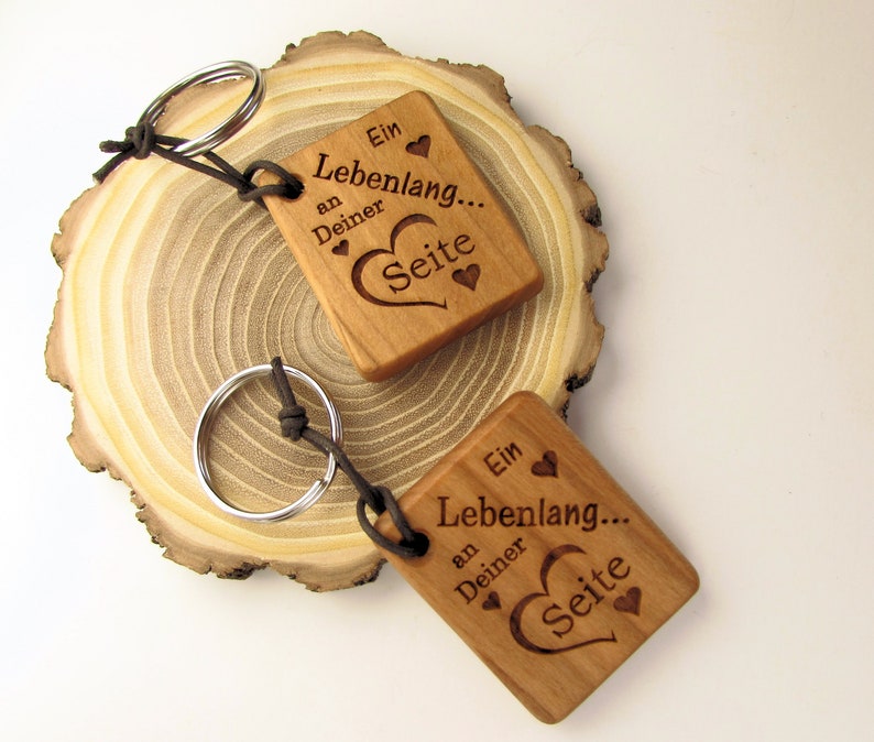 Wooden Keychain, A Lifetime at Your Side, Valentine's Day image 2