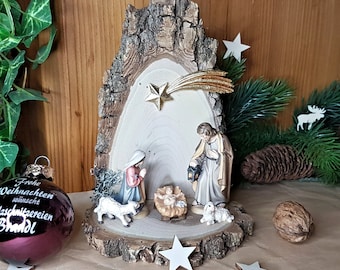 BETESSIN Weihnachts Wichtel Zubehör - Mini Holz Stall Mit Hirsch