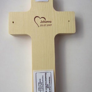Children's cross made of natural wood / saying cross / guardian angel cross / for girls and boys / baptism / birth / name engraving possible image 5