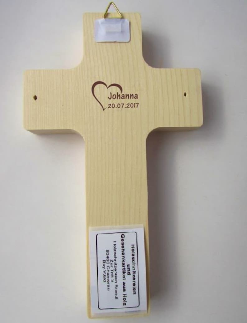 Children's cross made of natural wood / saying cross / guardian angel cross / for girls and boys / baptism / birth / name engraving possible image 5