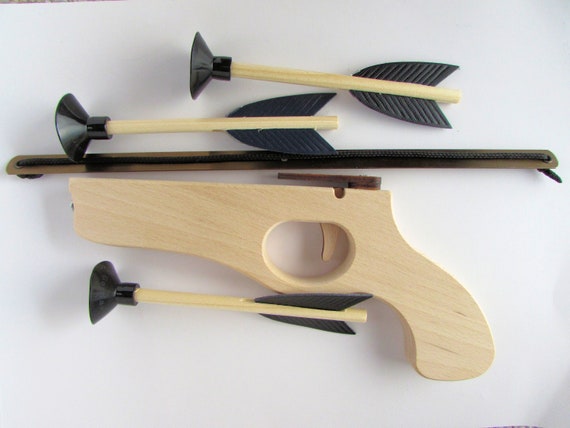 Pistolet arbalète pour enfants / pistolet en bois 26 cm en bois