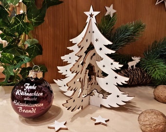 3D Wood Tree Christmas Nativity Scene Motif / Christmas Decoration / Advent Decoration / Kit