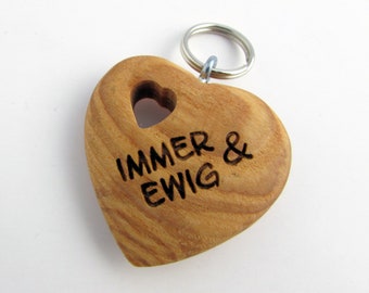 Keychain Wood Heart (OF & EWIG)