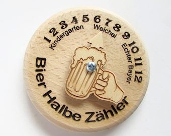 Beer Glass Beverage Glass Cover / BeerHalf-Meter Made of Wood Fun Gift Father's Day Gift