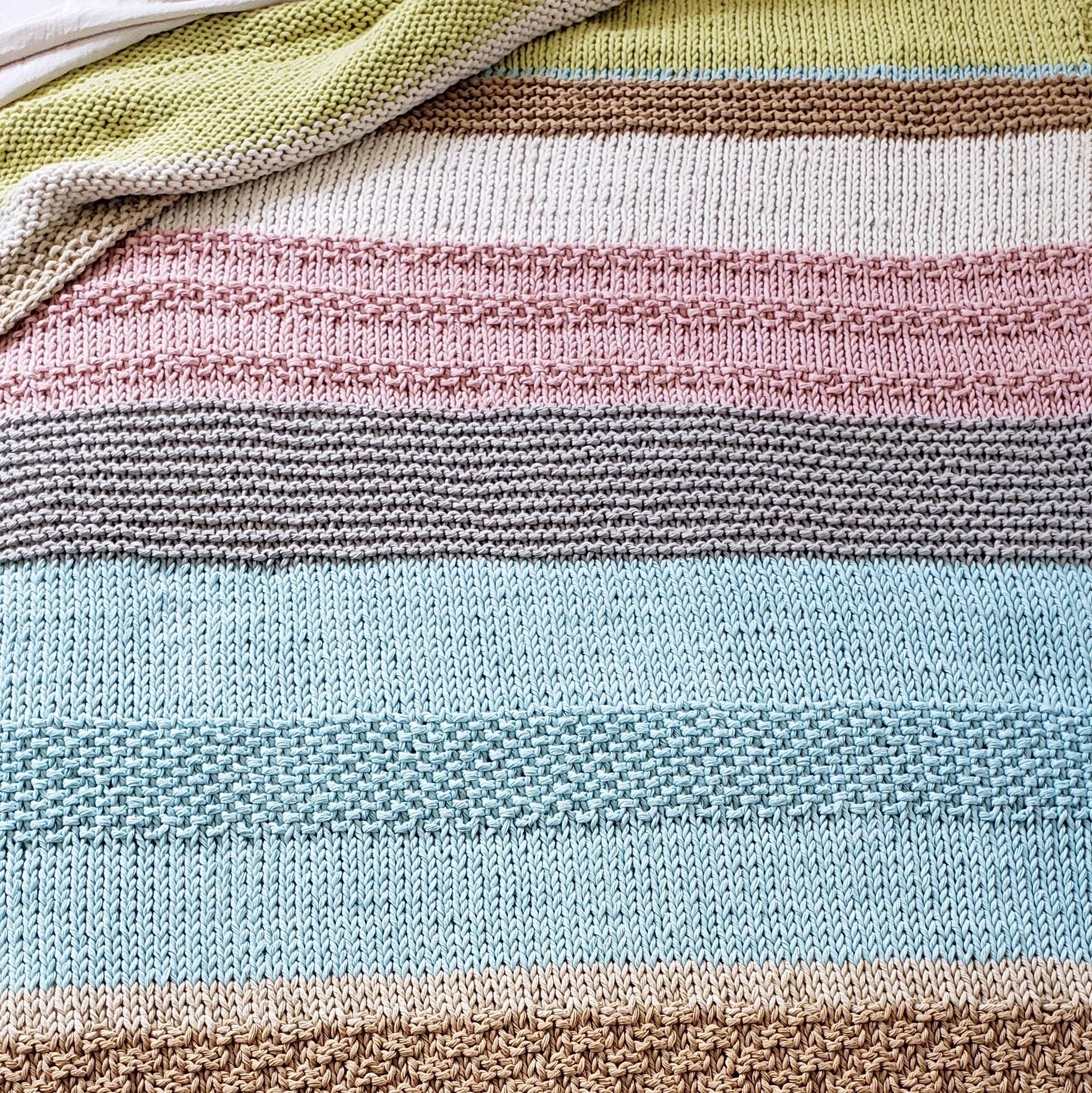 Large boho throw blanket Multi color knit blanket Recycled Etsy