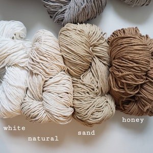 Recycled cotton yarn sustainable 100 grams skein Yarn for knitting or crochet Rustic yarn Ecofriendly material Natural fibers image 3