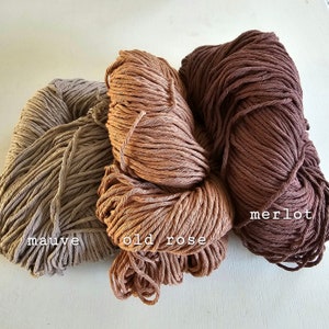 Recycled cotton yarn sustainable 100 grams skein Yarn for knitting or crochet Rustic yarn Ecofriendly material Natural fibers image 7
