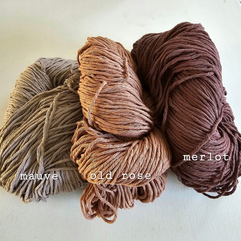 Recycled cotton yarn sustainable 100 grams skein Yarn for knitting or crochet Rustic yarn Ecofriendly material Natural fibers image 7