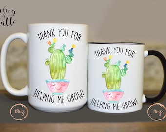 Thank You For Helping Me Grow, Day Care Provider, Pre K Teacher, Preschool, Mug for Daycare Teacher, Teacher Appreciation, Child Care