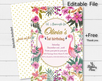 flamingo invitation etsy