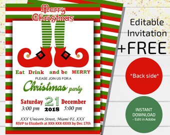 xmas invitation etsy editable christmas invitations free