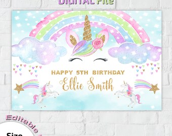 tarpaulin unicorn design for birthday
