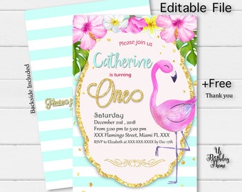 flamingo invitation etsy