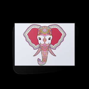 Elephant Digital Portrait Indian Pakistani Traditional Cultural Henna Truck Art Sri Lankan Thai African