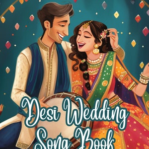Książka pieśni Dholki-masywna kolekcja 70 piosenek-do druku-kompilacja piosenek Mendi Henna Sangeet Wedding Shaadi Nikkah