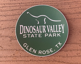 Dinosaur Valley State Park Round Green sticker
