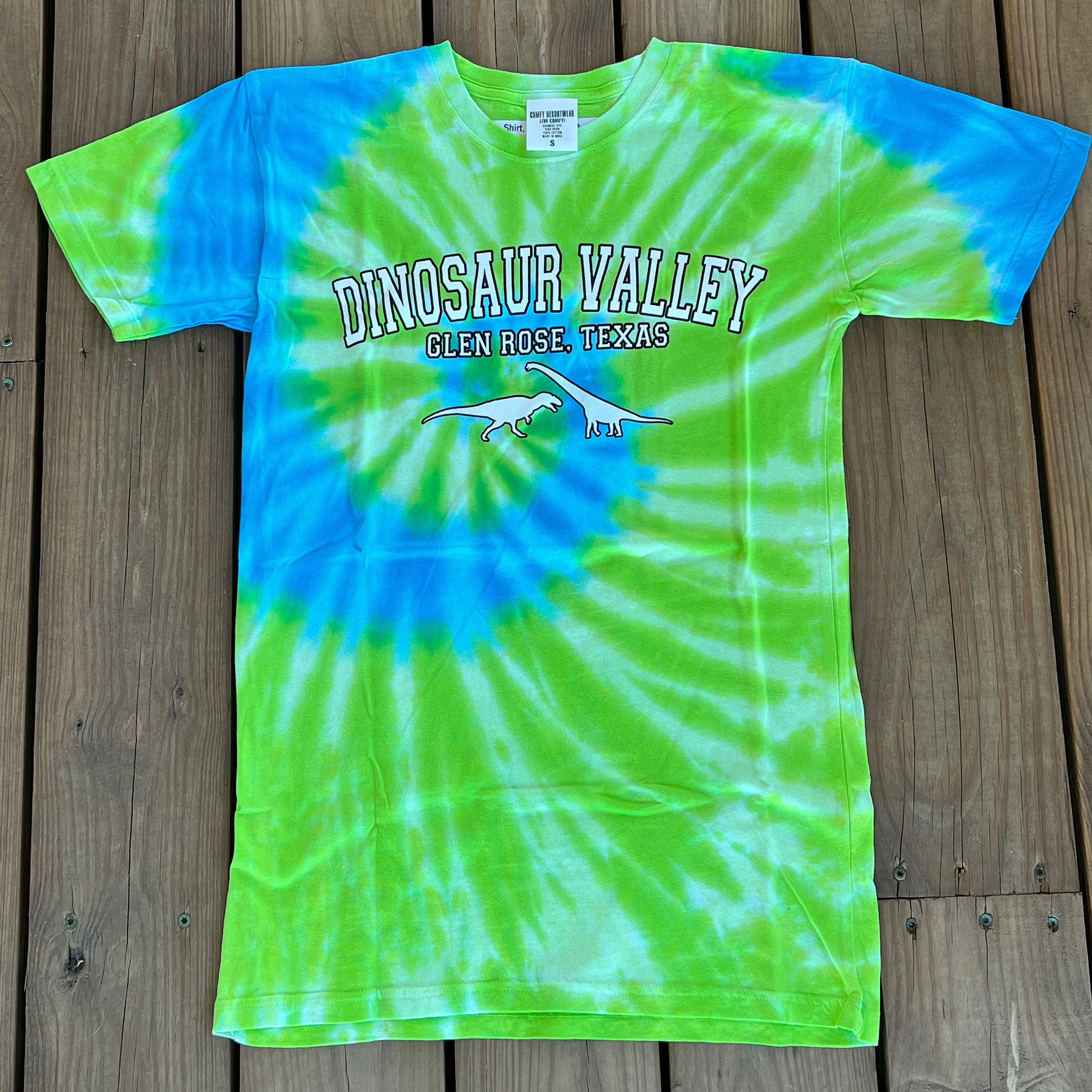 Dinosaur Valley State Park Green Tie Dye Shirt