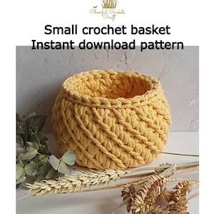 Crochet Basket Pattern | 3mm & 5mm Cotton Cord Basket Pattern | Pattern Instant DOWNLOAD | DIY Basket Pattern