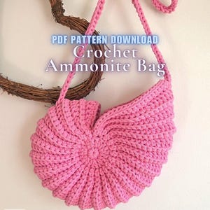 Crochet Ammonite Shell Bag PDF Pattern | Cotton Cord Round Bag | Instant Download