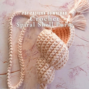 Crochet Spiral Shell Bag PDF Pattern | T-Shirt Yarn Purse | Instant Download