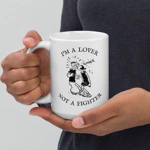 Popeye and Olive Oyl Gift &quot;Lover, Not Fighter&quot; 1929 Cartoon - Coffee Mug