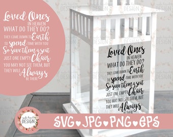 Memorial Lantern SVG, Loved Ones in Heaven Poem (Digital Download)