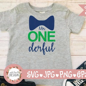 M. ONEderful SVG First Birthday boy Cut File Mr. Wonderful bow tie digital design party baby onsie cake smash t-shirt