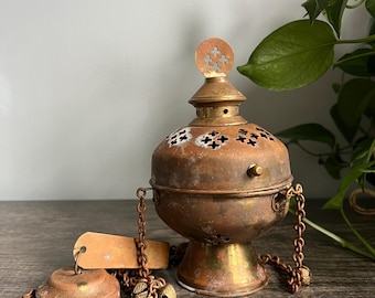 Vintage Hanging Brass Censer Incense Burner