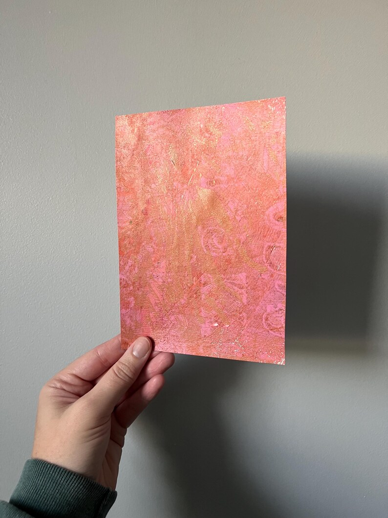 Marco de porcelana vintage de 13 x 18 cm con flores rosas, impresión en placa Gelli / Decoración para bodas y baby shower / Tienda EleanorLouise Art Only