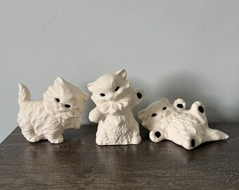 Set of 3 Vintage Ceramic Cat Figurines | Vintage Cat Decor | Vintage Housewarming Gift | ShopEleanorLouise