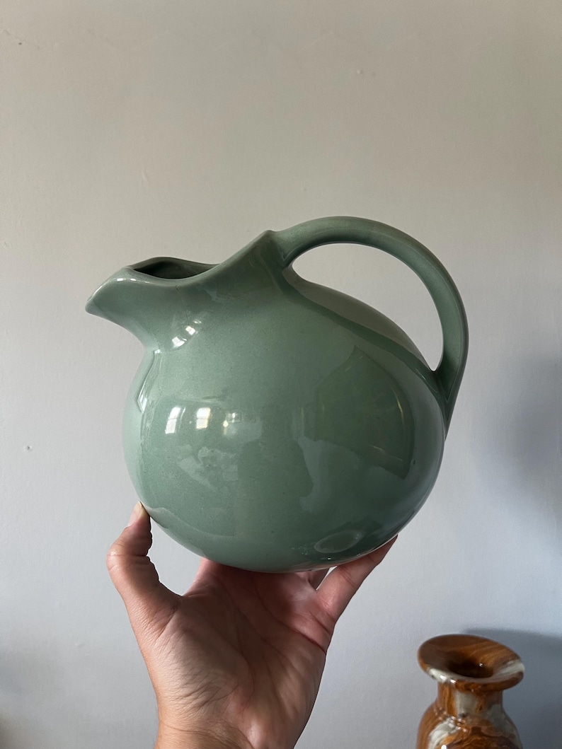Vintage Green Pottery Pitchernull