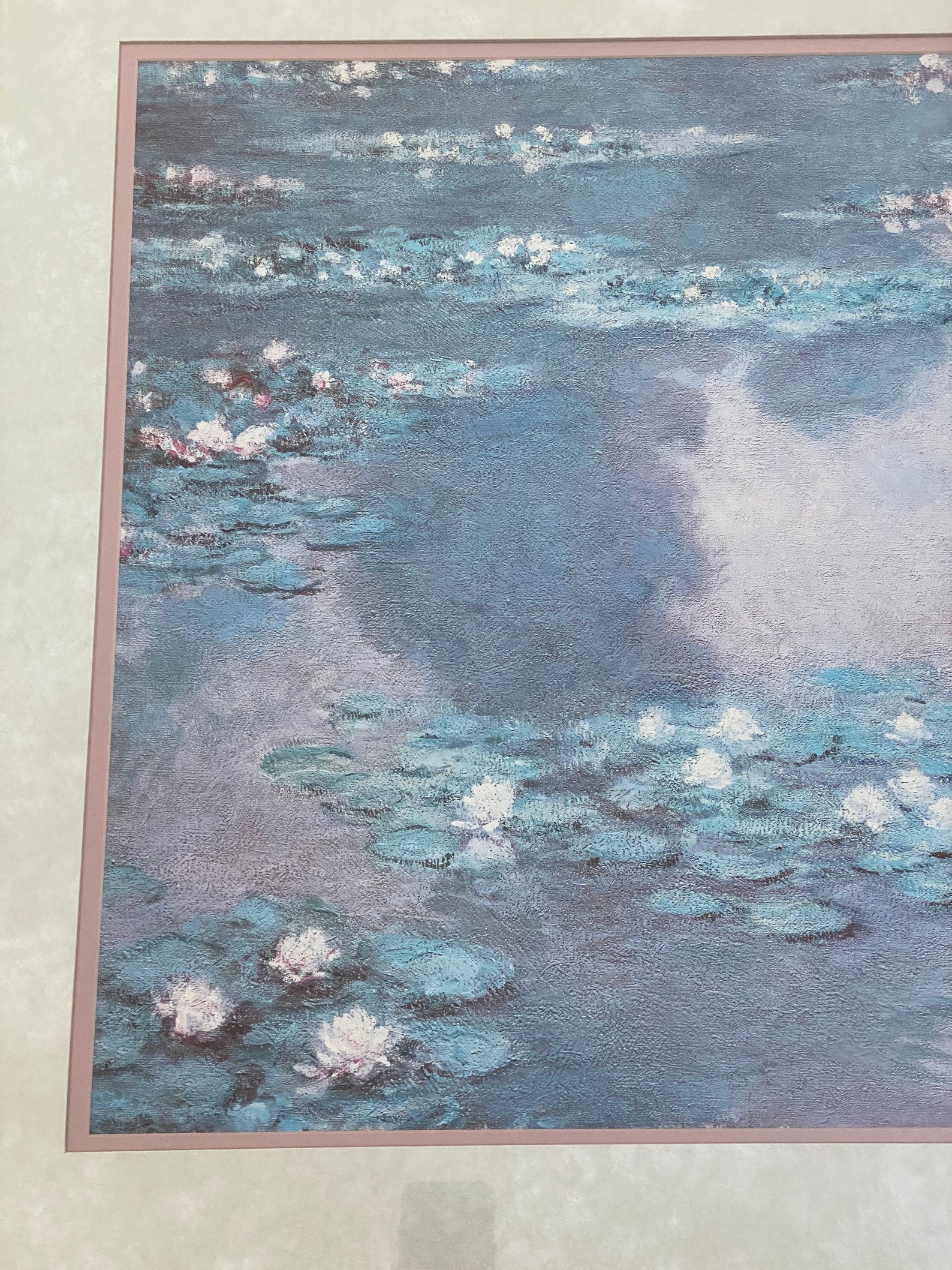 Vintage Framed Claude water Lillies Print Vintage Framed Art