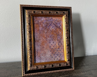 Marco vintage negro y dorado de 5 x 7 pulgadas, impresión de placa Gelli / Decoración de boda vintage / ShopEleanorLouise