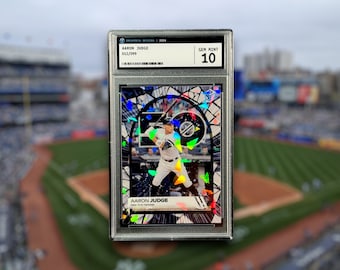 Aaron Judge 50th HR New York Yankees Custom Holographic Collectible Sports Card Trading Card Gift | Graded Slab Display | Top loader
