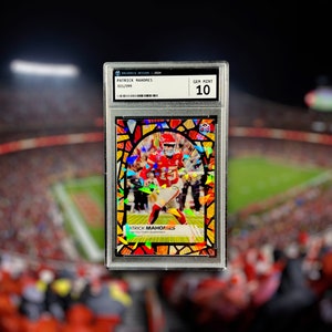 Patrick Mahomes Super Bowl LVIII Kansas City Chiefs Custom Holographic Collectible Sports Card Trading Card | Graded Card Slab Display