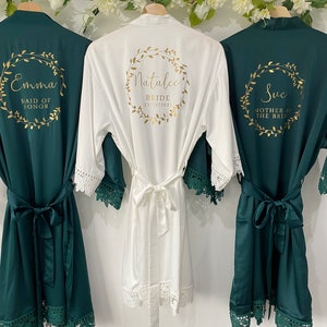 Bridesmaid Robes Bride Gift Bride Robe Bridesmaid Gift Satin Lace Robe Bride Dressing Gown Bridal Party Robes Wedding Robe Personalised Robe