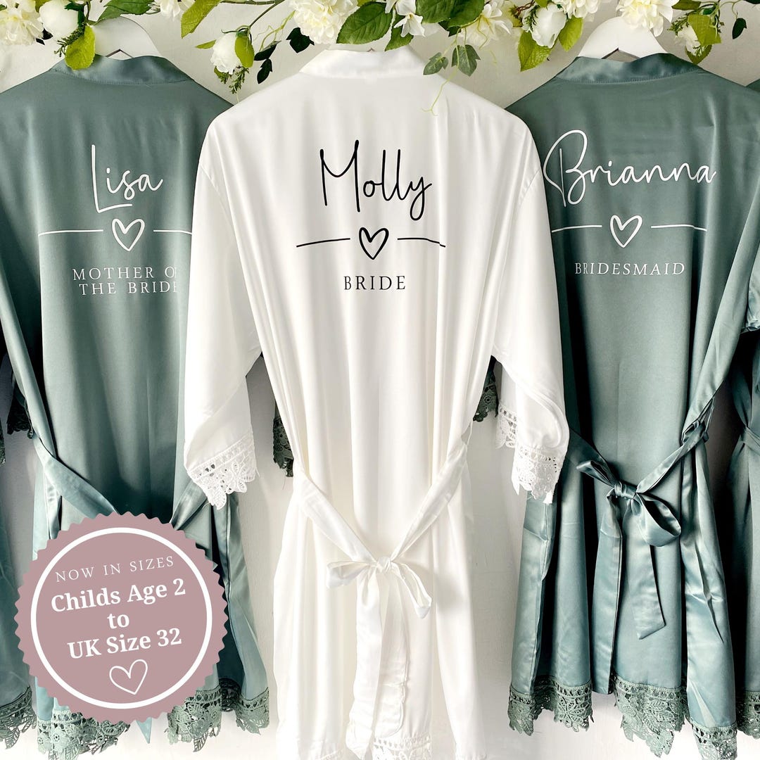 Plus Size Personalised Bridesmaid Robes, Bridal Party Dressing Gowns ...