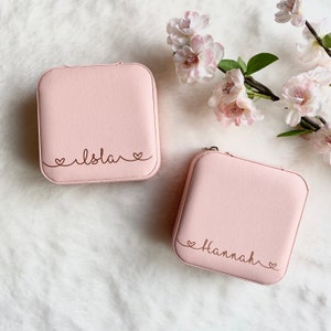 Stocking Filler Gift For Her Bridal Party Gift Bridesmaid Gift Personalised Travel Jewellery Box Jewellery Case with Name