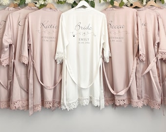 Robes de demoiselle d’honneur Cadeau de mariée Robe de mariée Cadeau de demoiselle d’honneur Robe en dentelle satinée Robe de chambre de mariée Robes de fête de mariée Robe de mariée Robe personnalisée