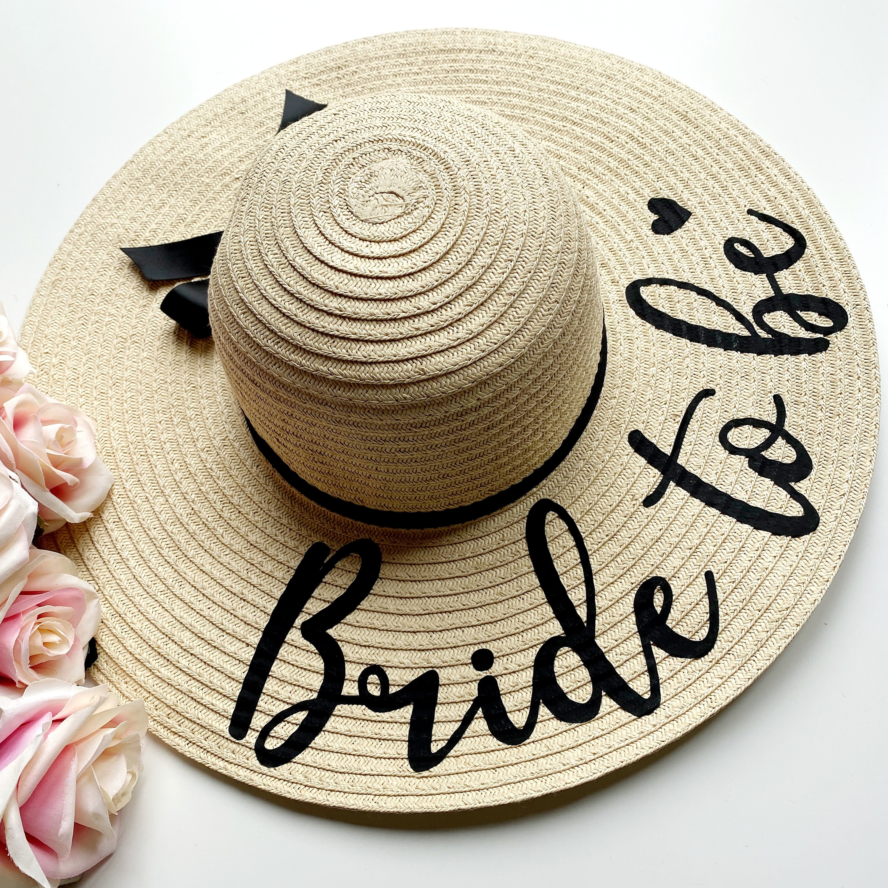 Personalised Straw Sun Hat Honeymoon 