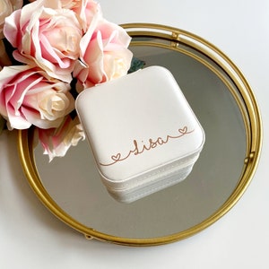 Stocking Filler Gift For Her Bridal Party Gift Bridesmaid Gift Personalised Travel Jewellery Box Jewellery Case with Name