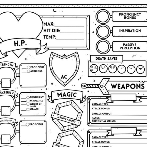 Printable Dungeons and Dragons Player Cheat Sheet Dnd 5e - Etsy