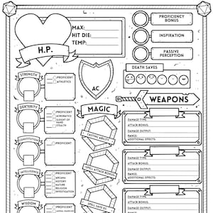 Dungeons and Dragons EDITABLE PDF and Downloadable Character Sheet