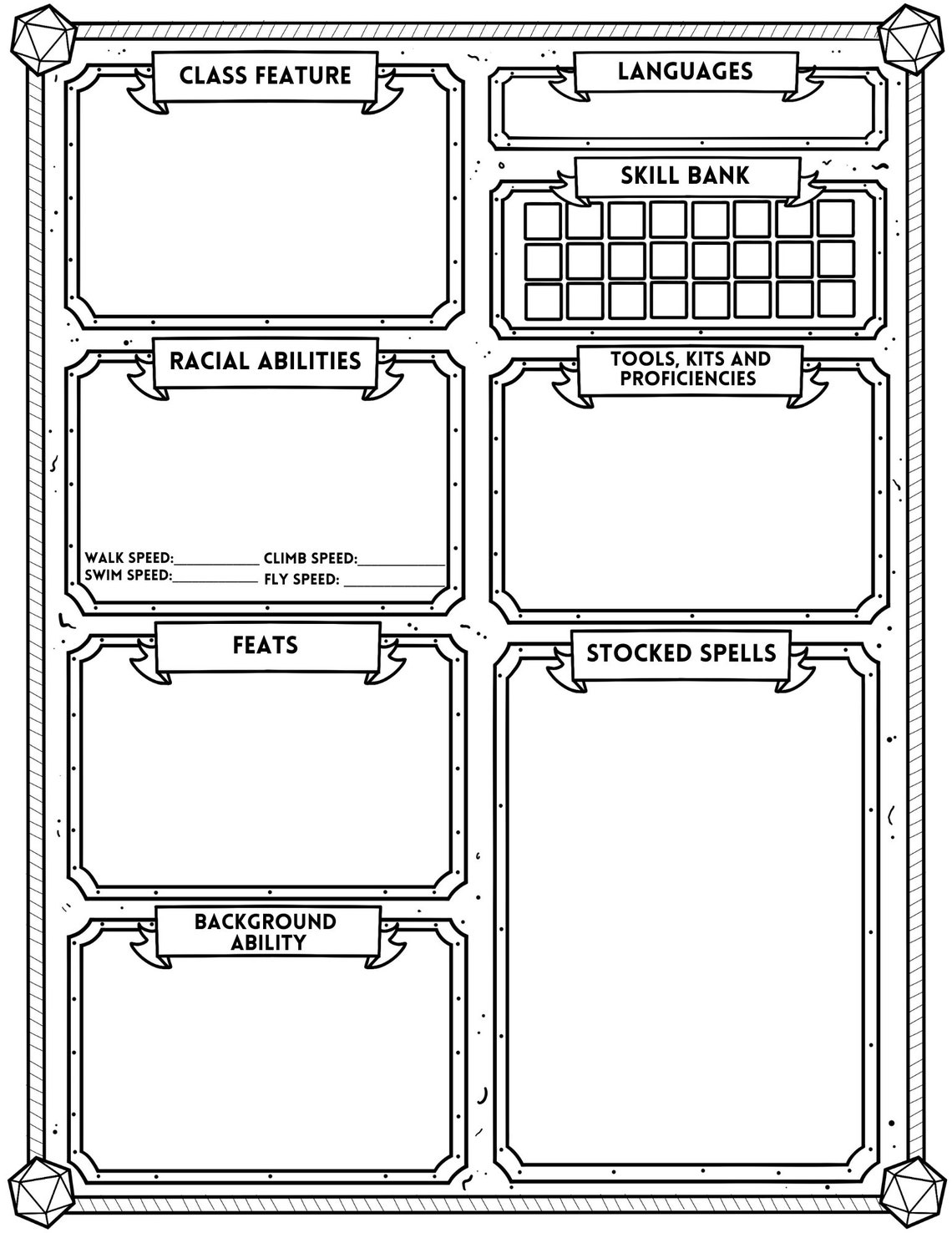 Dungeons and Dragons Downloadable Character Sheet - Etsy Canada