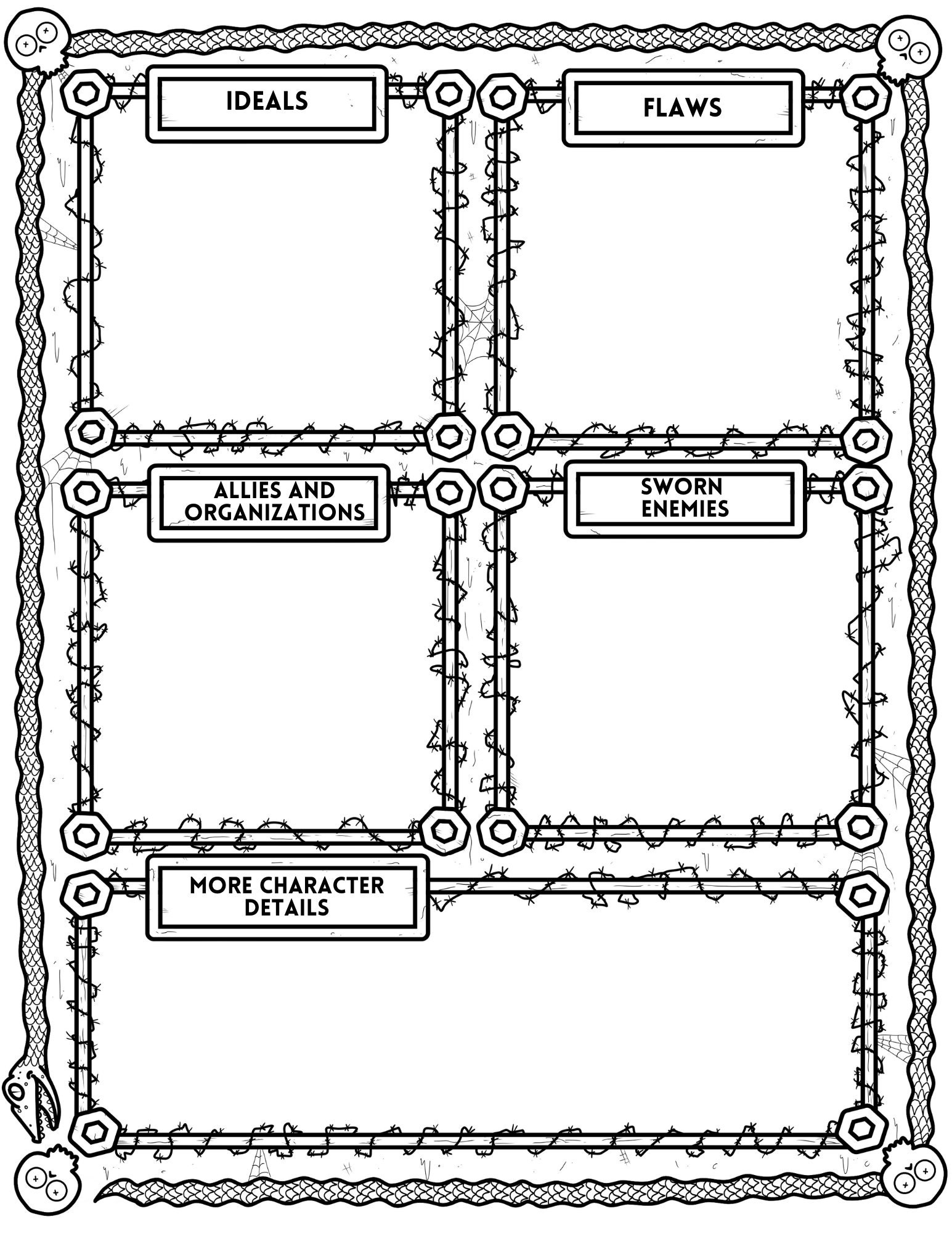 Dungeons and Dragons Downloadable Character Sheet spooky - Etsy