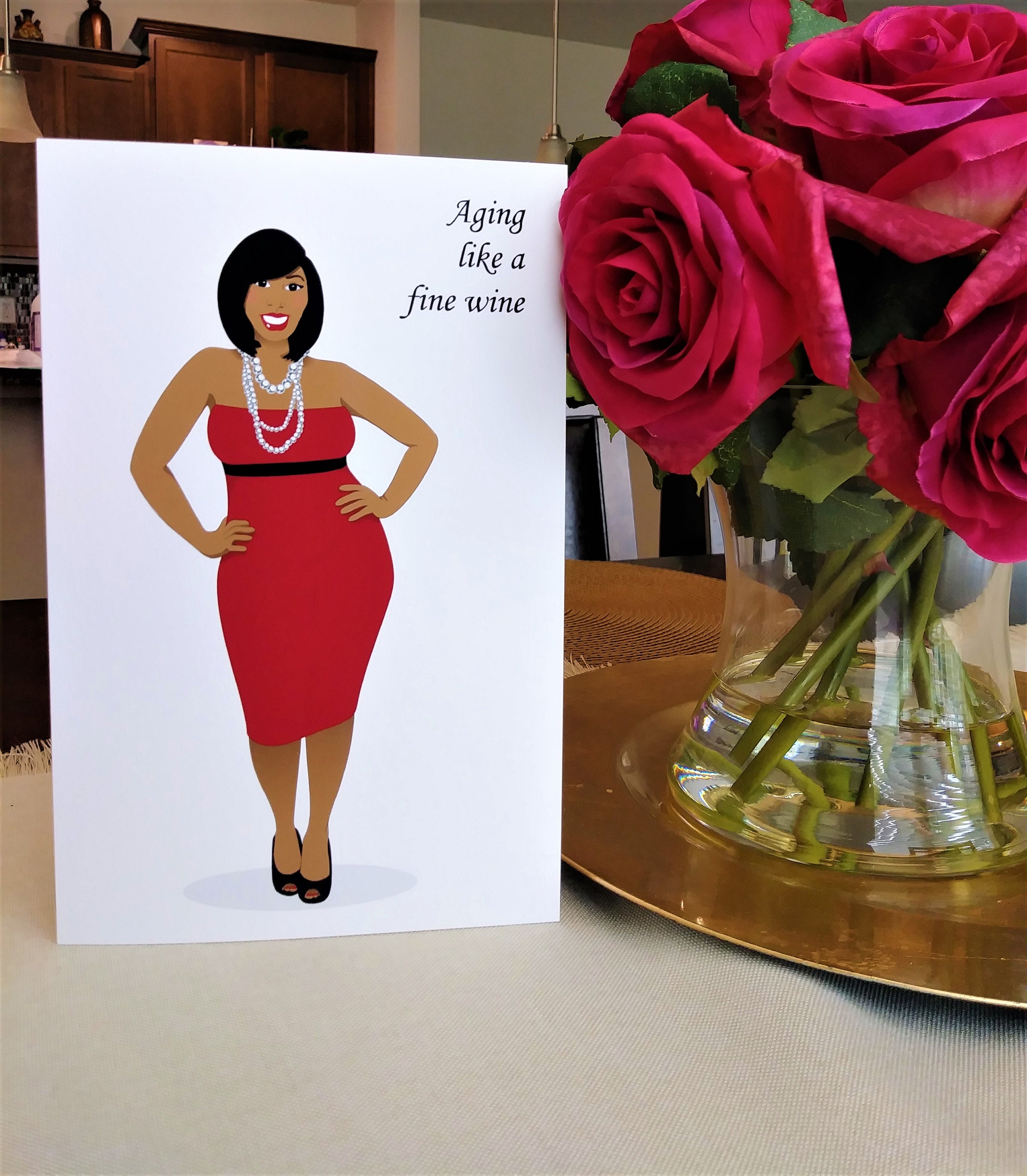 birthday card african american women beautiful curvy woman